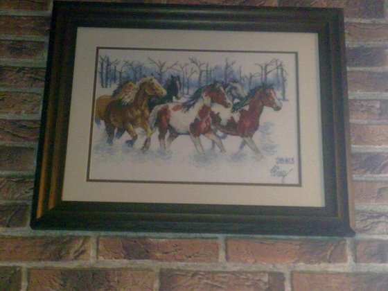 Работа «Кони в зимнем лесу»