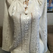 Работа «Вышиванка на льне.. Вышивка шелковыми нитями»