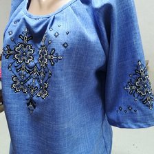 Работа «Туника-вышиванка в джинсовом цвете»