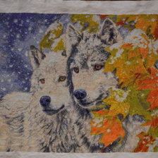 Работа «Волки первый снег»