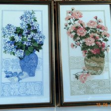 Работа «Гортензия и   Хризантемы»