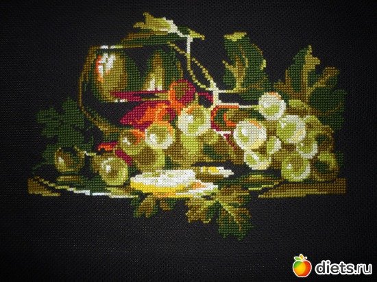 Работа «Красное вино и белый виноград»