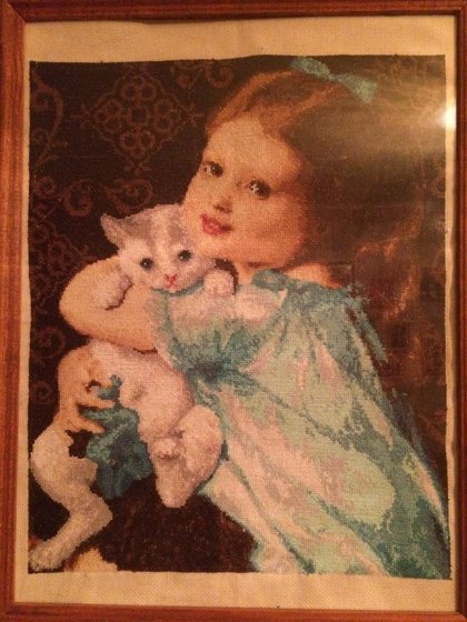 Работа «Девочка с котенком»