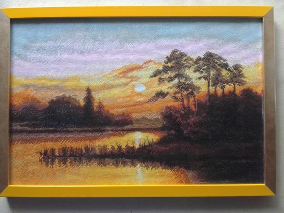Работа «Закат над озером.»