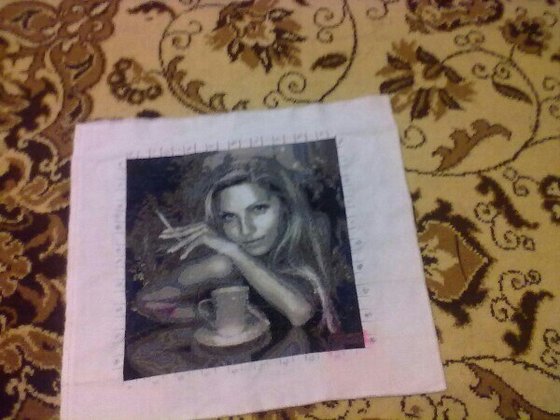 Работа «девушка с кофе и сигаретой»