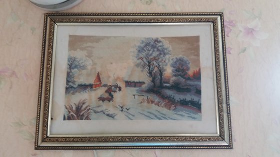 Работа «зима в деревни»