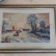 Работа «зима в деревни»