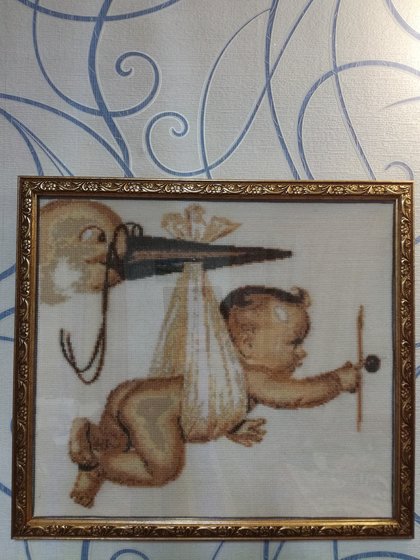 Работа «Малыш и аист»