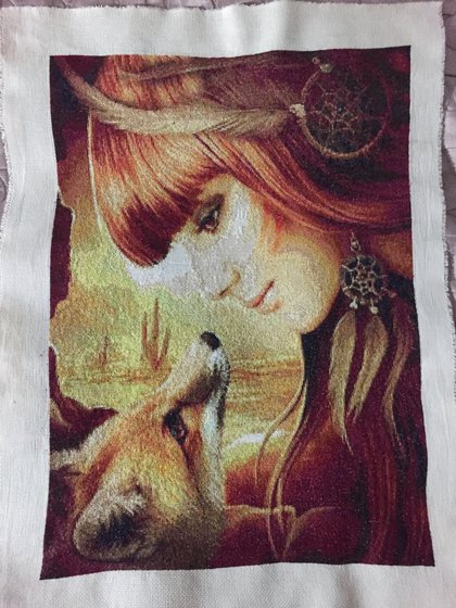 Работа «Девушка и лисичка»