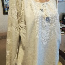 Работа «Вышиванка белым по льну»