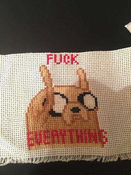 Работа «Набивала руку в вышивке по клеткам)))»