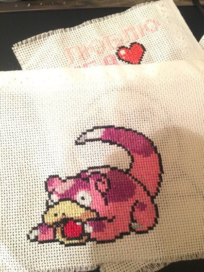 Работа «Набивала руку в вышивке по клеткам)))»