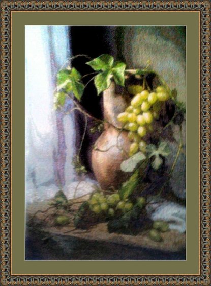 Работа «Натюрморт кувшин с виноградом»