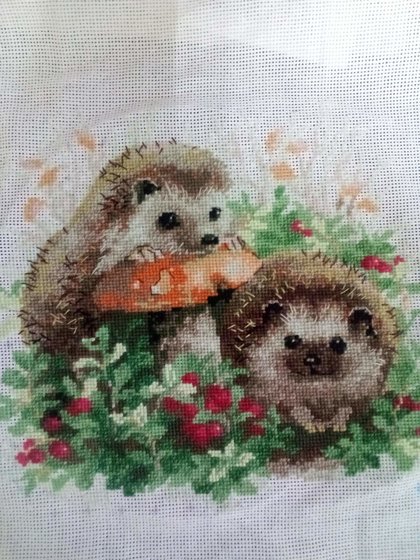 Работа «Ежики в бруснике»