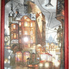 Работа «"Ночной город" в рамке.»