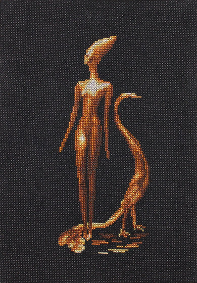 Работа «Девушка с павлином»