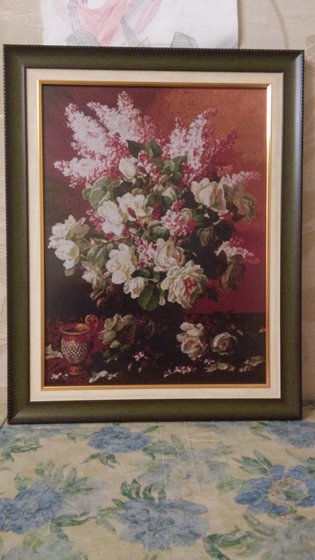 Работа «Сирень и розы»