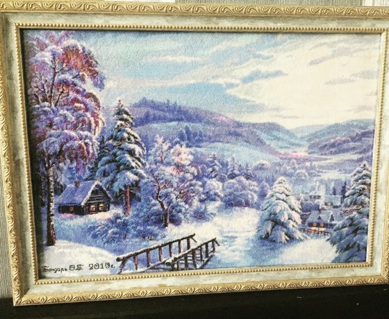 Работа «Снежная деревня»