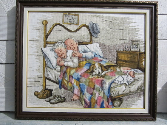 Работа «Вышито по китайскому набору с принтом".Вместе до  седых волос."»