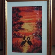 Работа «Цапли на закате»