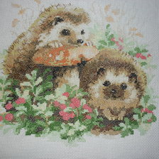 Работа «Ёжики в бруснике»