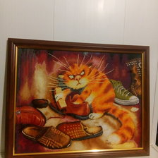 Работа «Кот чистящий ботинки»