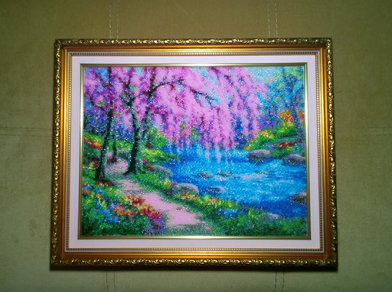 Работа «Цветущая сакура (бисер)»