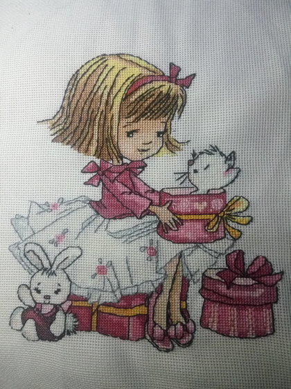 Работа «Девочка с котенком»