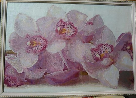 Работа «Розовые орхидеи»
