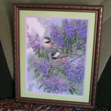 Работа «Синицы и сирень»