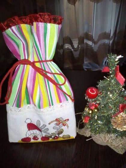 Работа «Санта. Мешочек для подарка»