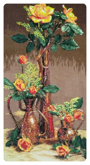 Работа «Розы в восточных вазах»