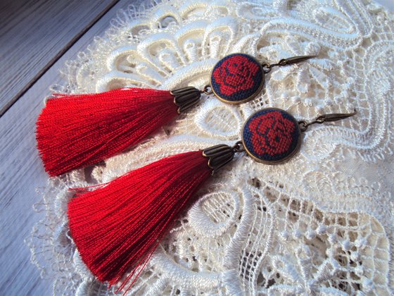 Работа «Серьги Русский стиль»