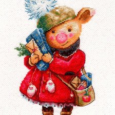 Работа «Новогодняя свинка, Лука-С»