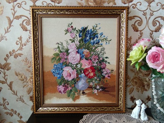 Работа «Гобелен Гобленсет 061«Букет в вазе»»