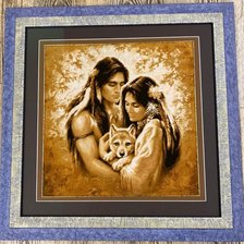 Работа «Пара с волчонком. Схема Галины Нестеренко.»