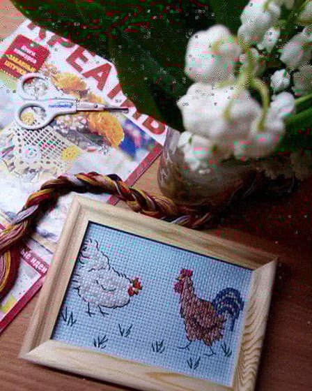 Работа «Курочка и петушок»