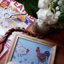 Работа «Курочка и петушок»