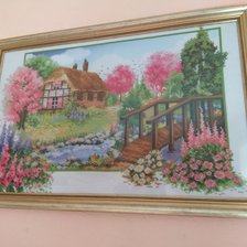 Работа «Домик в весеннем саду»