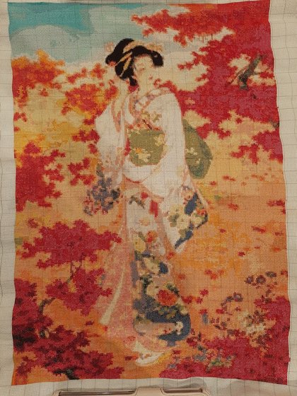 Работа «Цветение красных клёнов»