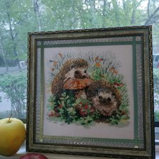 Работа «Ёжики в бруснике.»