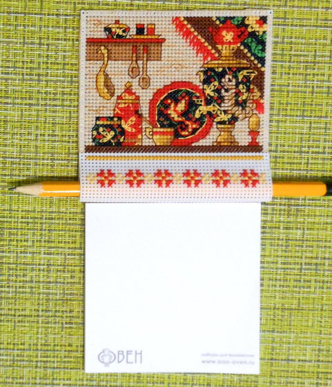 Работа «Магнит с блокнотом для записей "Хохлома".»