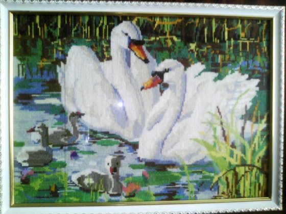 Работа «Семейство лебедей»