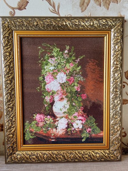 Работа «Гобелен «Букет роз в вазе» Гобленсет 532.»