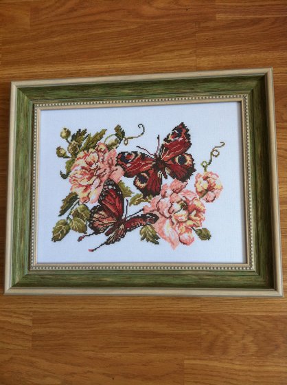 Работа «Бабочки и пионы»