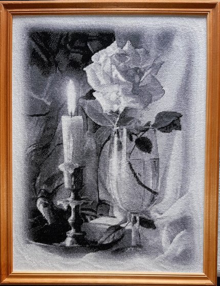 Работа «Свеча и роза»