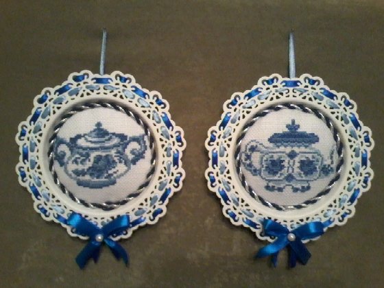 Работа «подвесные тарелочки "Гжель".»