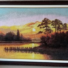 Работа «Закат над озером (Nova Sloboda)»