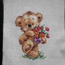 Работа «мишка с букетом»