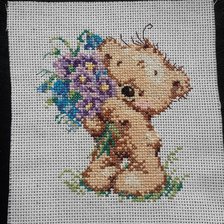 Работа «мишка с букетом 2»